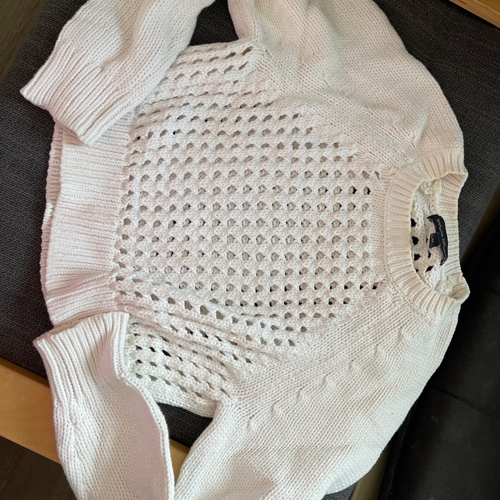 Banana Republic Cream Knit Sweater